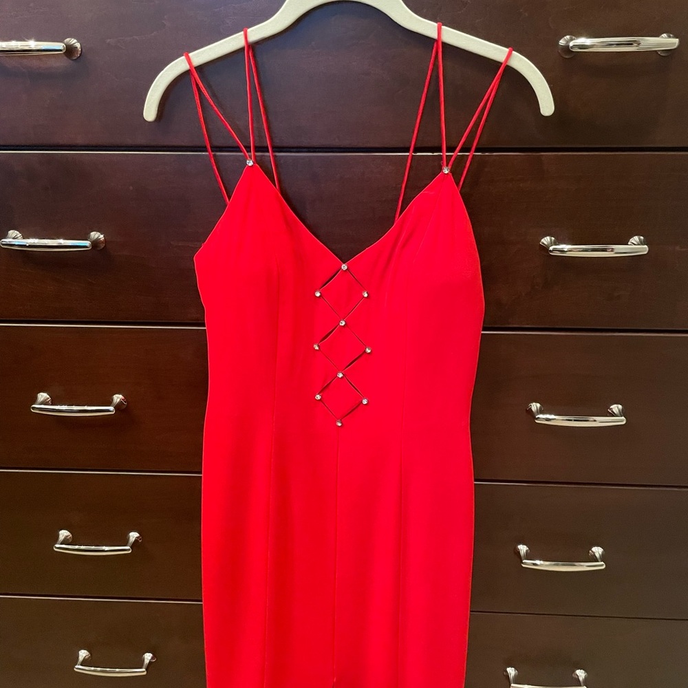 Cache king red dress with rhinestones sz 2